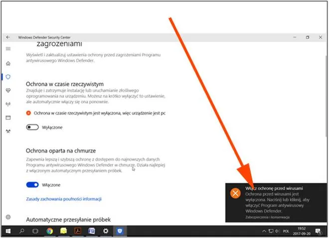 Antywirus Windows Defender