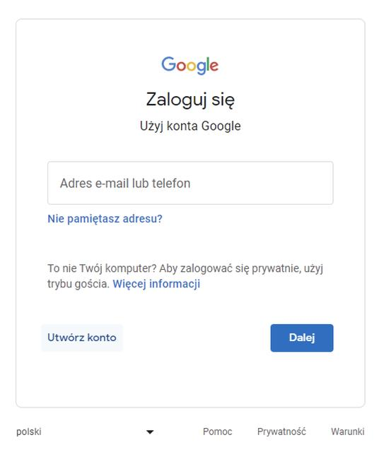 Domyślne konto Google