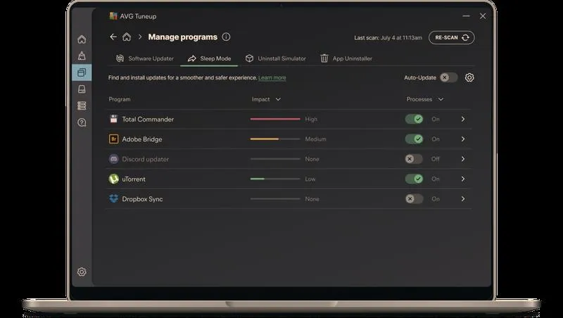 Odinstalowanie AVG Antivirus