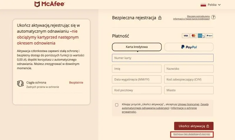 Pakiety McAfee dla użytkowników