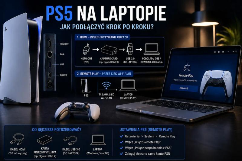 Podłączenie konsoli do laptopa