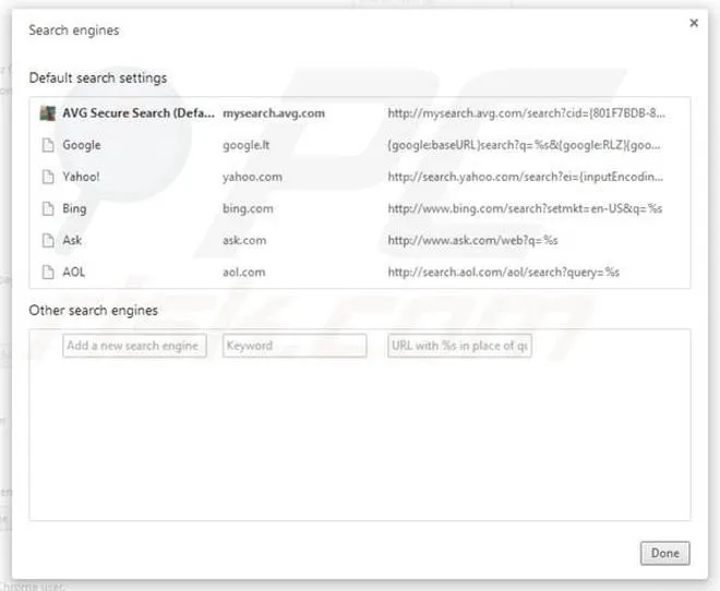 Rozszerzenia AVG Safe Search