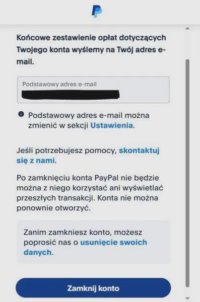Skutki usunięcia konta