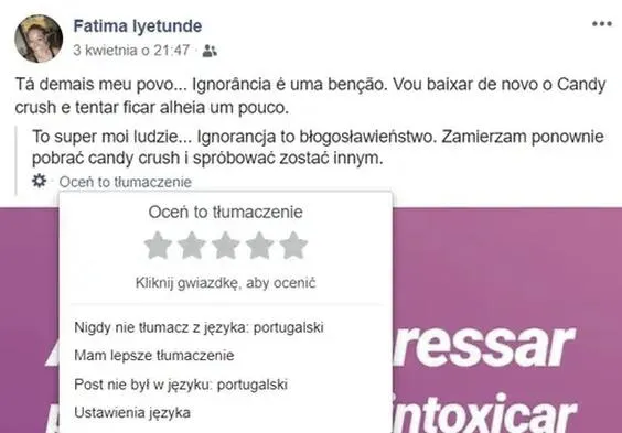 Tłumaczenie na Facebooku