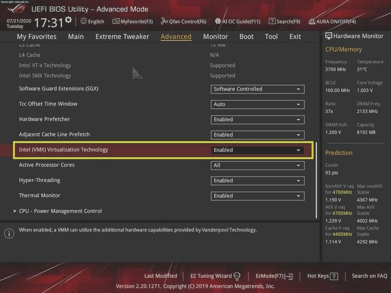 Wirtualizacja sprzętowa Windows 11